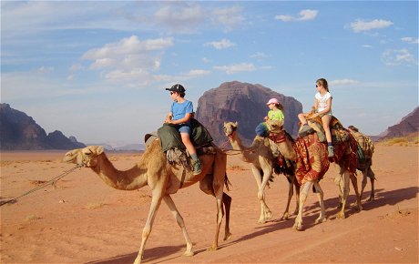 Camel rides in Wadi Rum