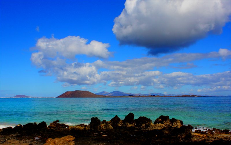 Looking towards Lobos from Corralejo (Credit Andy Mitchell)