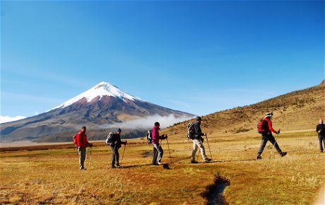 Walking in the shadow of Cotopaxi.