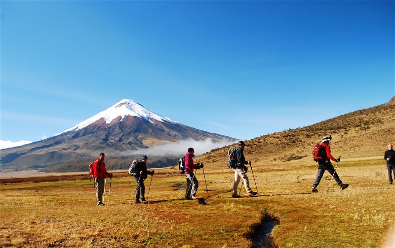 Walking in the shadow of Cotopaxi.