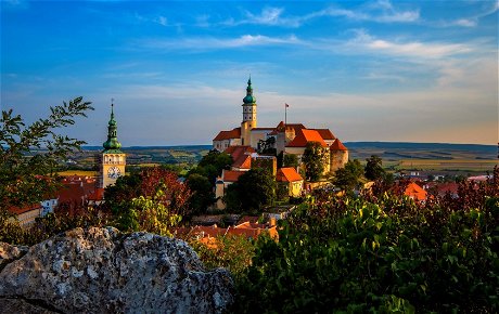 The beautiful hill-top town of Mikulov