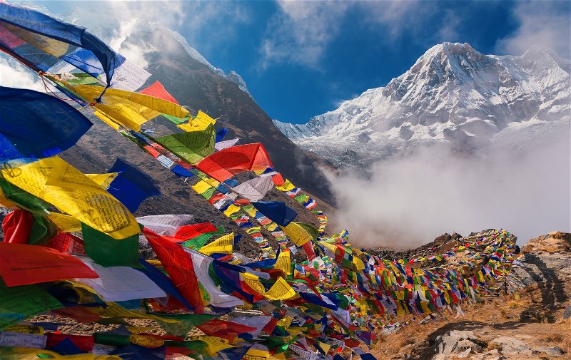 Prayer flags in the wind