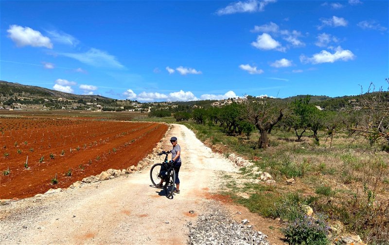 Cycling through rural countryside