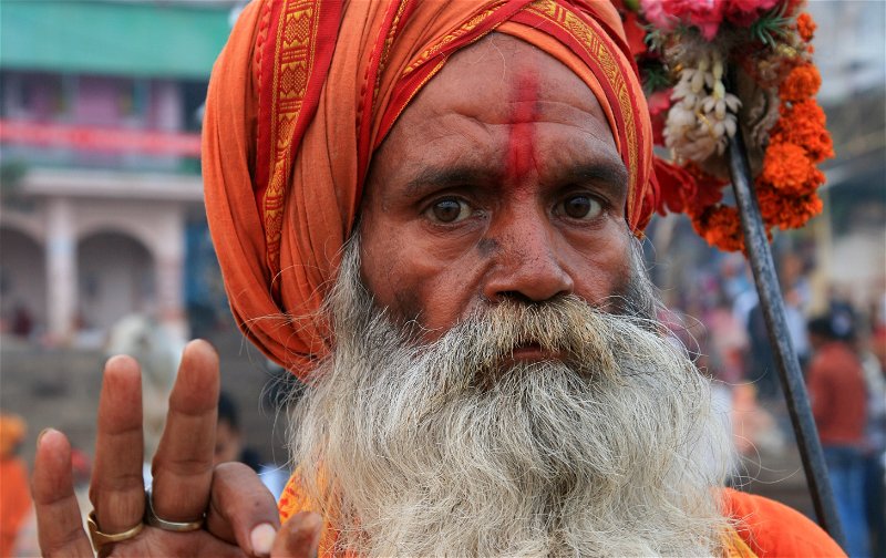Hindu holy man or sadhu at Varanasi