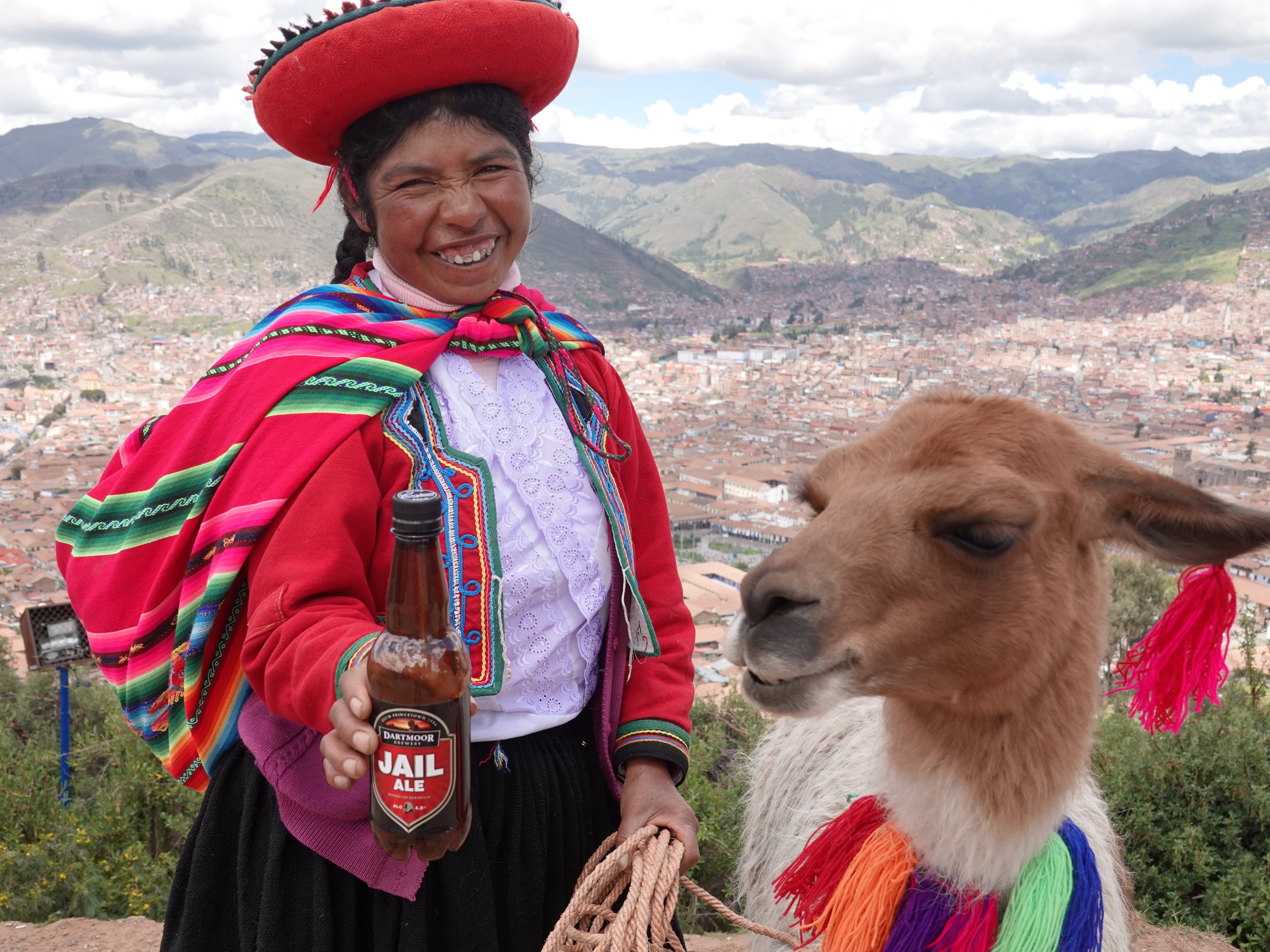 Quecha woman and baby Llama - Choquequirao to Machu Picchu Trekking Holiday