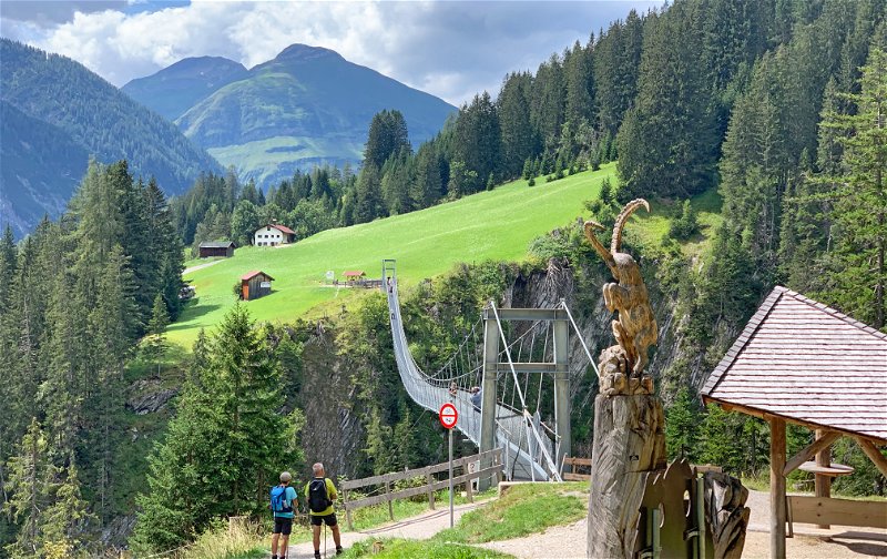 Cross the highest and longest suspension foot bridge in Austria